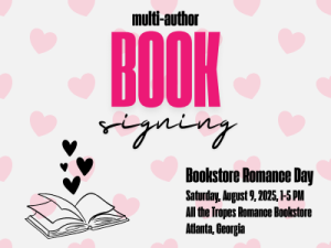 Multi-author book signing at All the Tropes bookstore on August 9, 2025