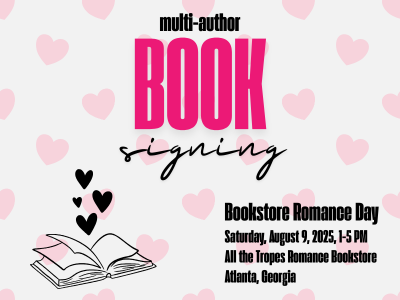 Multi-author book signing at All the Tropes bookstore on August 9, 2025